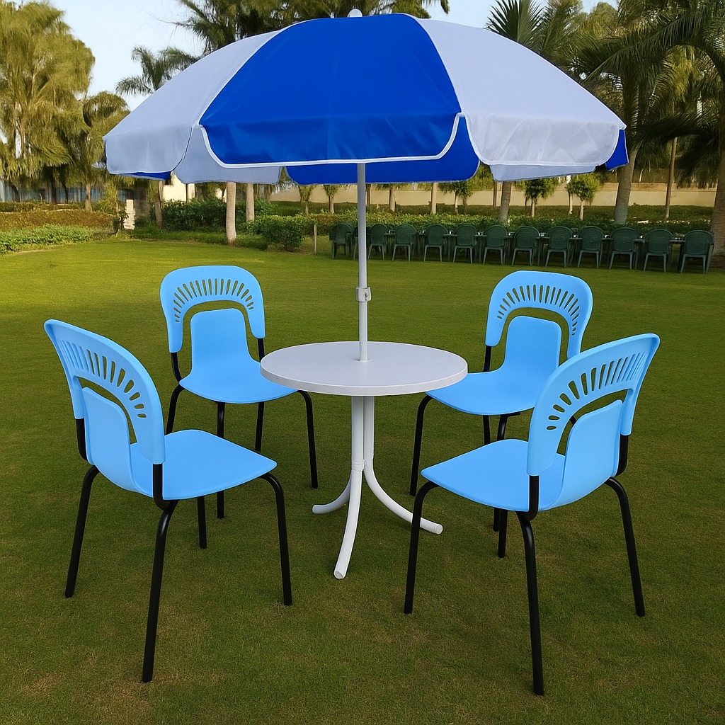 Blue modren plastic chairs