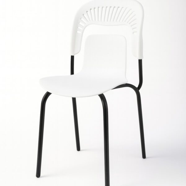 white modren plastic chair